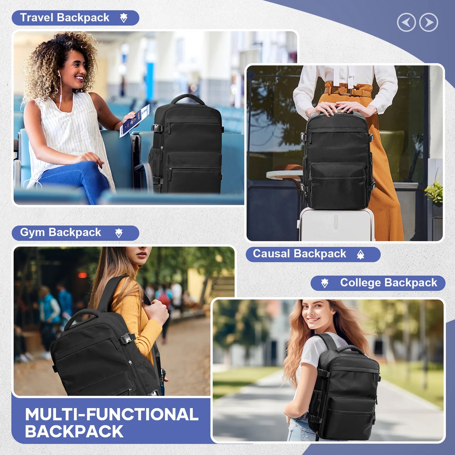 Vacuum Compression Backpack 40x20x25 Cabin Bag