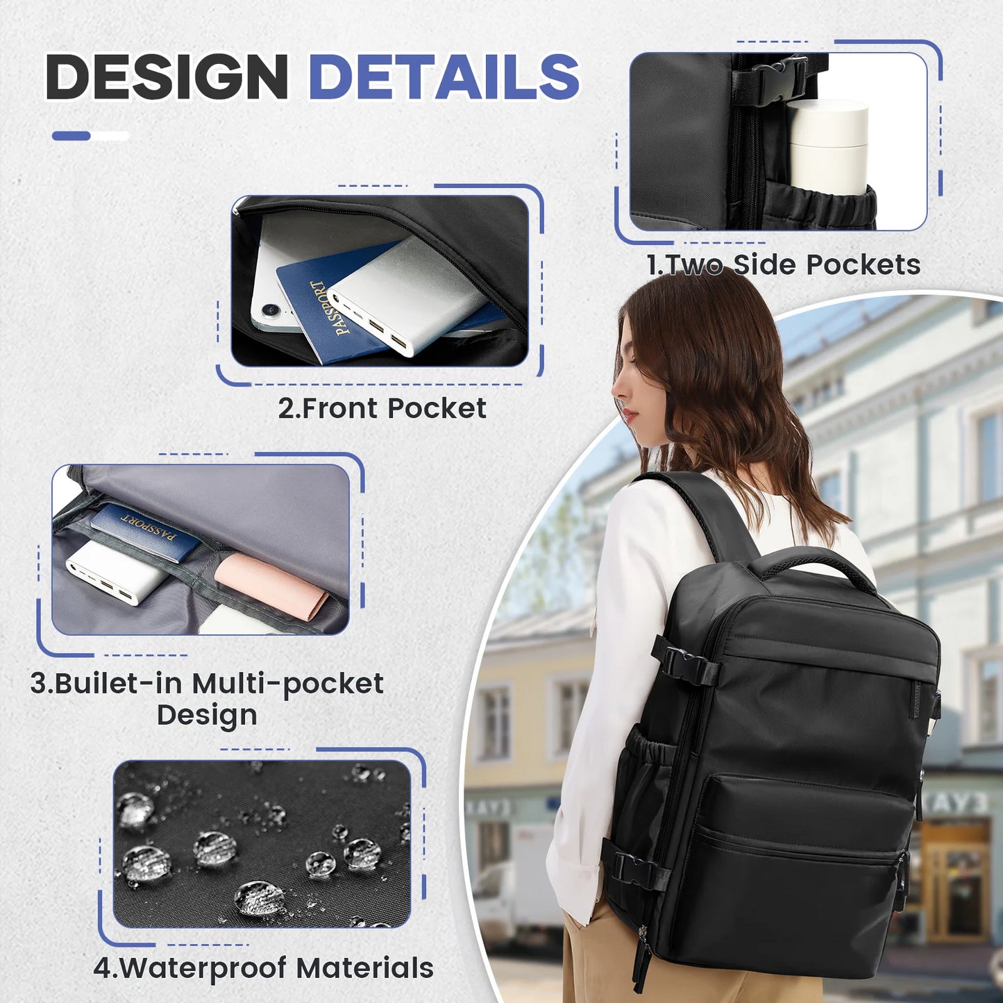 Vacuum Compression Backpack 40x20x25 Cabin Bag