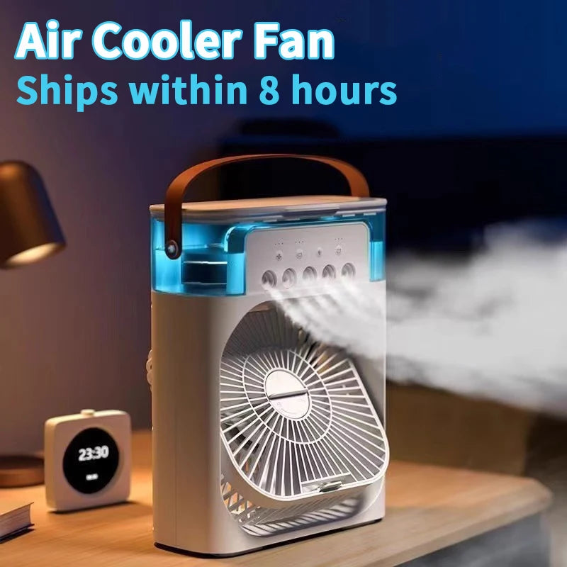3 In 1 Portable Household Mini Air Cooler Fan with LED Night Light