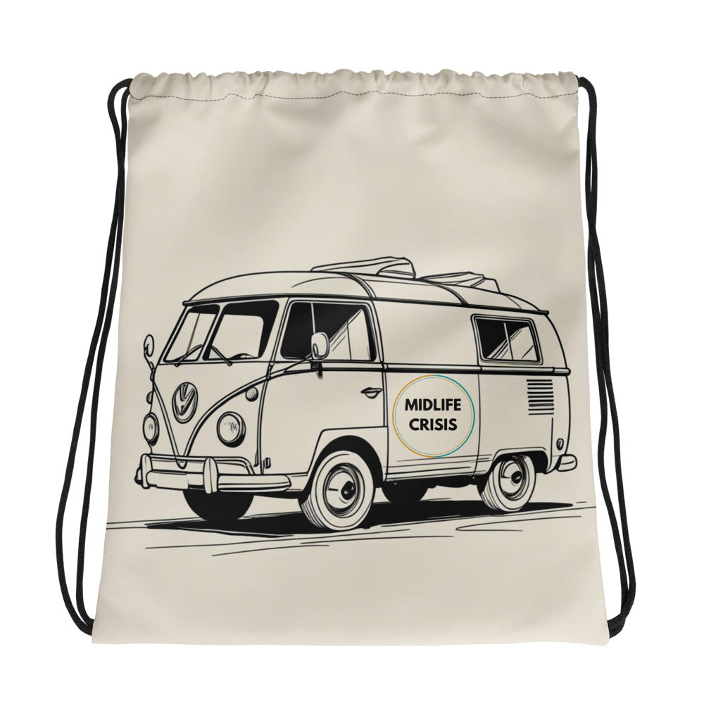Midlife Crisis Campervan Drawstring Bag