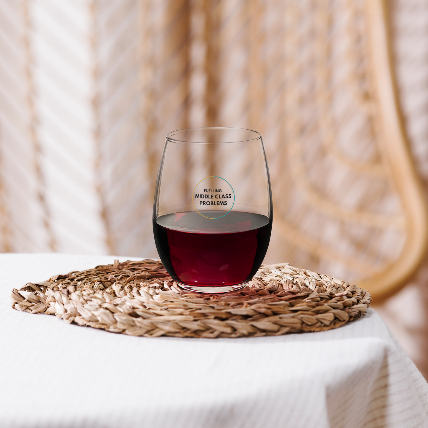 Fuelling Middle Class Problems Stemless Wine Glass