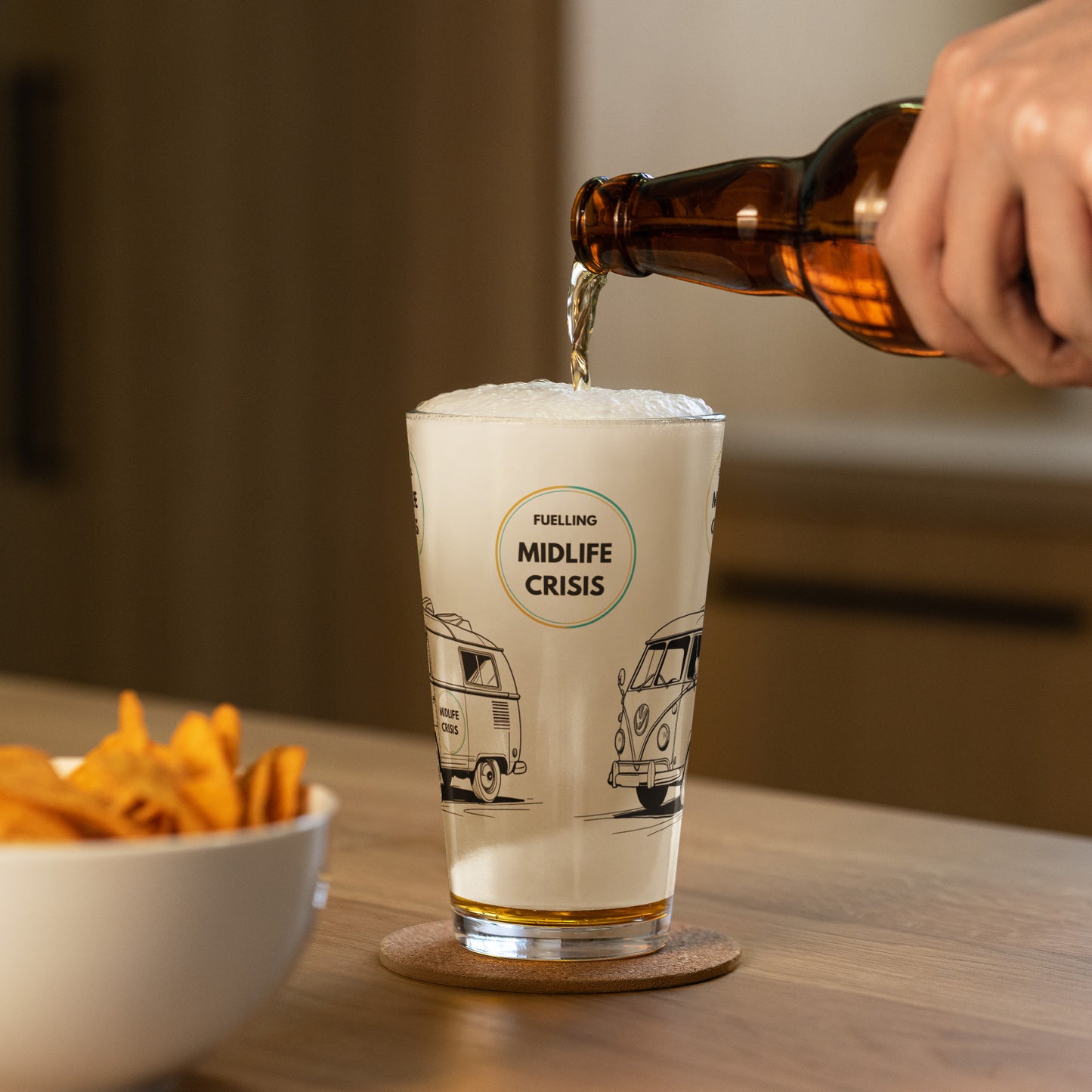 Midlife Crisis Campervan Pint Glass