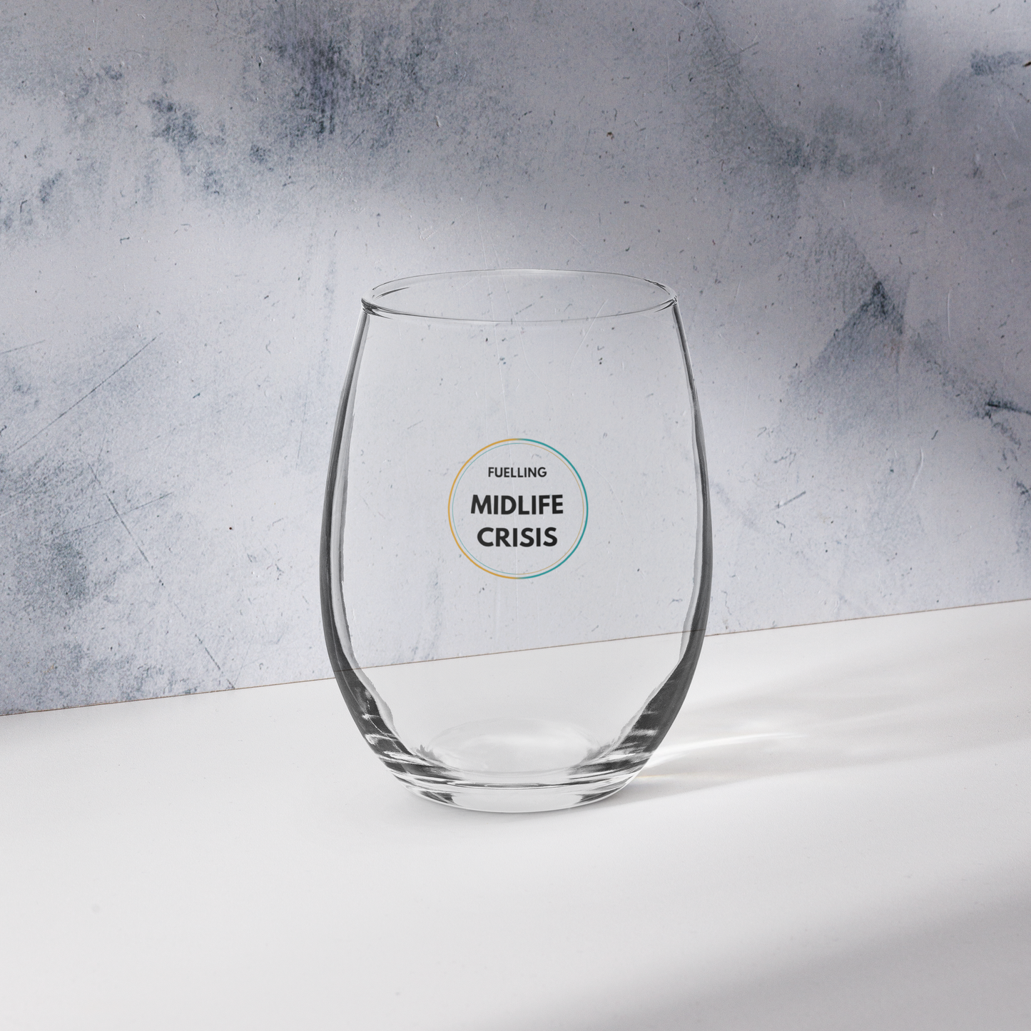 Fuelling Midlife Crisis Stemless Wine Glass